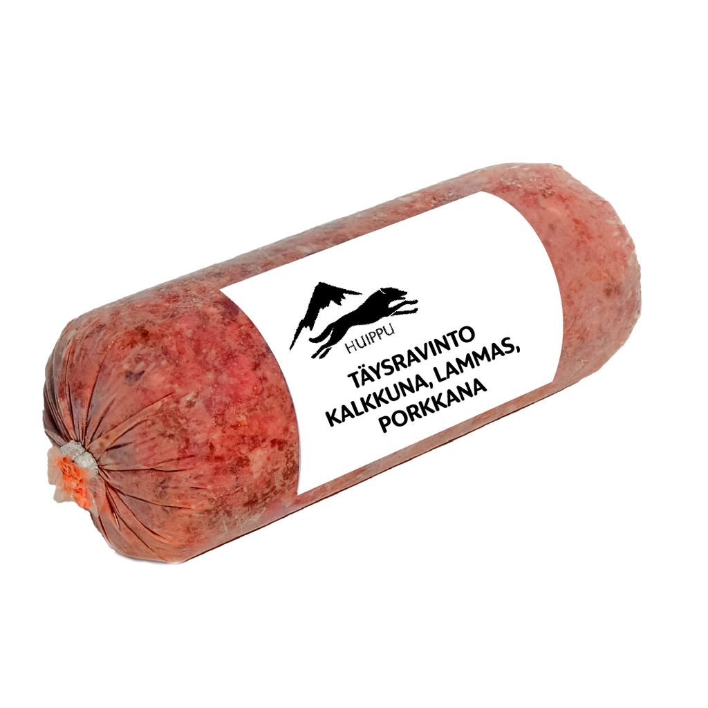 Huippu koiran täysravinto kalkkuna & lammas + porkkana on laadukas raakaruoka koiralle
