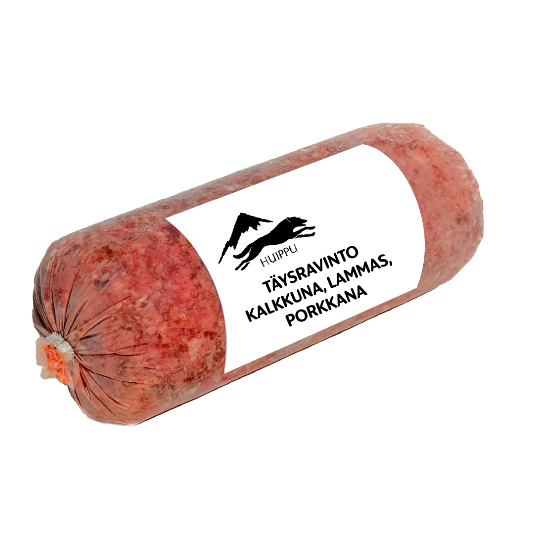 Huippu koiran täysravinto kalkkuna & lammas + porkkana on laadukas raakaruoka koiralle